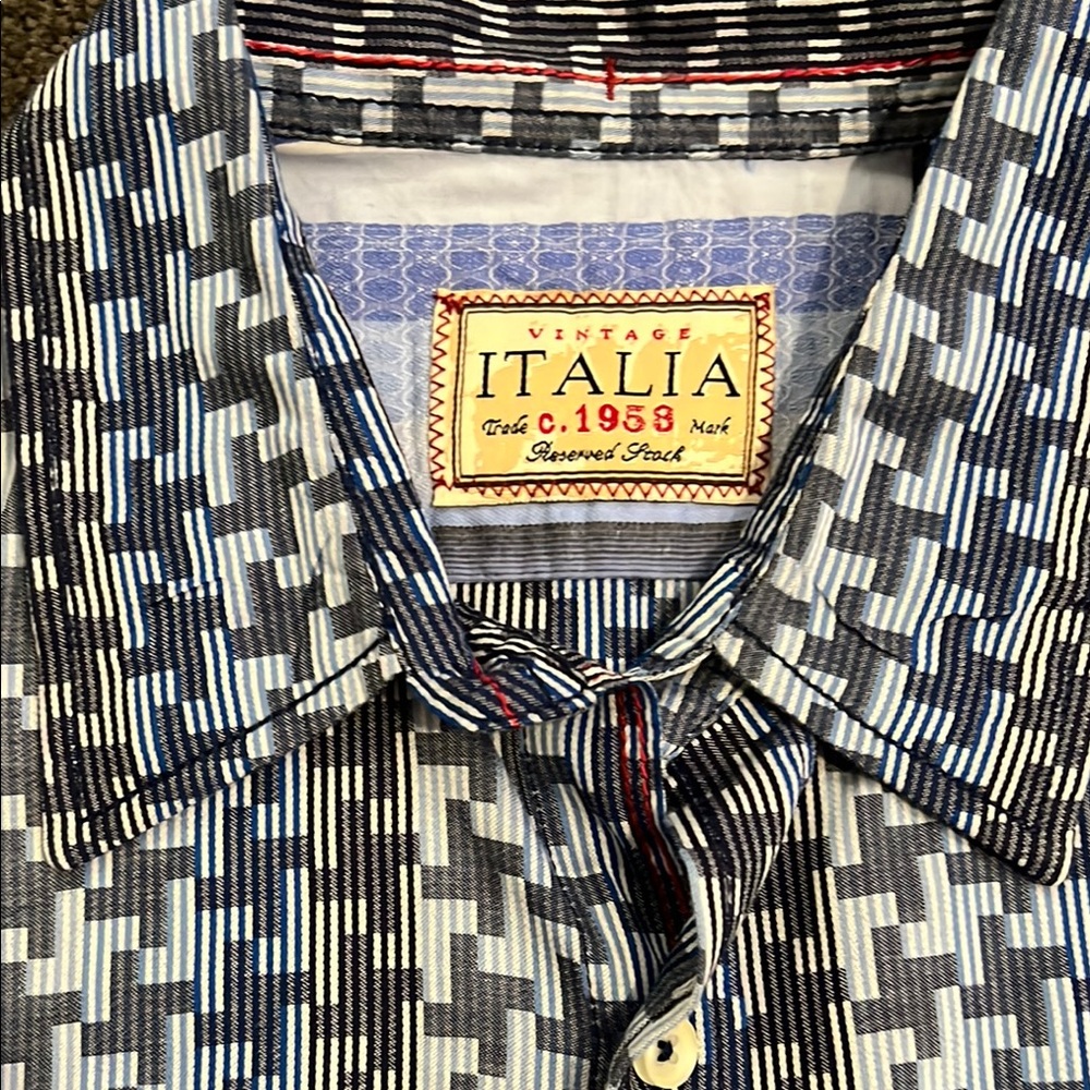 Italina Black and White Casual Button Down Shirt